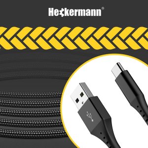 Kabel USB Heckermann USB-A - USB-C 2 m Czarny 9