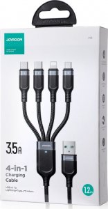 Kabel USB Joyroom USB-A - 2x USB-C + Lightning + microUSB 1.2 m Czarny (JYR776) 5