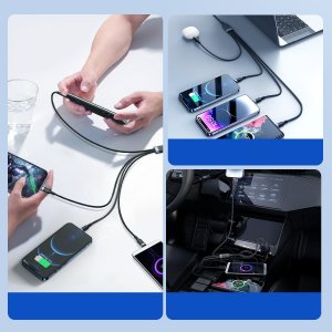 Kabel USB Joyroom USB-A - 2x USB-C + Lightning + microUSB 1.2 m Czarny (JYR777) 11