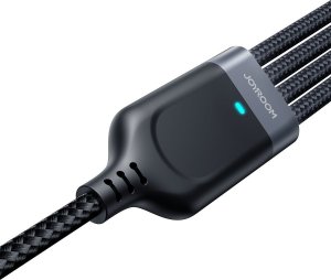 Kabel USB Joyroom USB-A - 2x USB-C + Lightning + microUSB 1.2 m Czarny (JYR777) 2