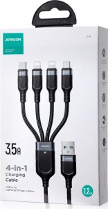 Kabel USB Joyroom USB-A - 2x USB-C + Lightning + microUSB 1.2 m Czarny (JYR777) 5