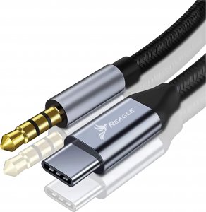 Kabel USB Reagle USB-C - mini Jack 3.5 mm 1.5 m Czarny 1