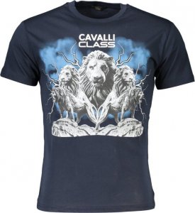 Cavalli Class T-SHIRT CAVALLI CLASS Z KRÓTKIM RĘKAWEM MĘSKI NIEBIESKI 2XL 1