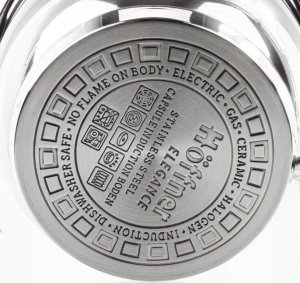 Hoffner Garnki ze stali nierdzewnej z czerwonym paskiem Hoffner HF 9969 zestaw 12 elementów indukcja gaz 4