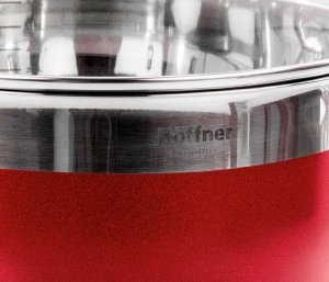 Hoffner Garnki ze stali nierdzewnej z czerwonym paskiem Hoffner HF 9969 zestaw 12 elementów indukcja gaz 6