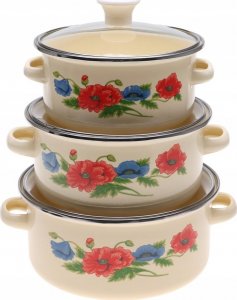 GARNKI EMALIOWANE 6 el ZESTAW Komplet Emalia 2229 7