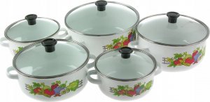 GARNKI EMALIOWANE 10el. ZESTAW Garnków Emalia 7021 4