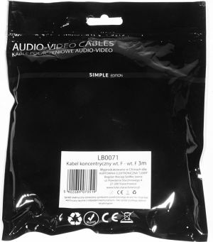 Kabel Libox Antenowy (F) 3m czarny (LB0071) 3