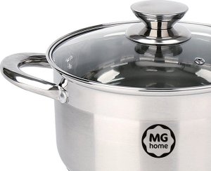 MG Home Garnki stalowe MG Home Moderno zestaw 3 garnków z pokrywkami na indukcję 3