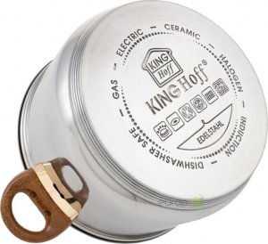 king hoff Zestaw 4 garnków stalowych, patelni i rondla wraz z pokrywkami (KH 1768) - 12 elementów 3