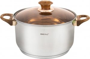 king hoff Zestaw 4 garnków stalowych, patelni i rondla wraz z pokrywkami (KH 1768) - 12 elementów 6