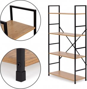 ModernHome Regał drewniany szeroki 4 półki nowoczesny LOFT 7