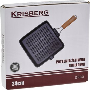 Patelnia KingHoff grillowa Żeliwna 24cm 2