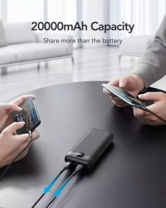 Powerbank 4kom.pl Powerbank Bateria zewnętrzna VEGER L20S - 20 000mAh LCD Quick Charge PD 20W czarny (VP2039PD  / W2039PD ) 1