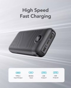 Powerbank 4kom.pl Powerbank Bateria zewnętrzna VEGER L20S - 20 000mAh LCD Quick Charge PD 20W czarny (VP2039PD  / W2039PD ) 10