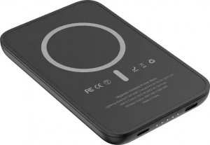 Powerbank 4kom.pl Bateria zewnętrzna (POWER BANK) VEGER MagOn Kick z ładowaniem indukcyjnym wspiera ładowanie z MagSafe 15W - 5 000mAh PD 20W czarny (V0553P / W0553P) 5