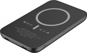 Powerbank 4kom.pl Bateria zewnętrzna (POWER BANK) VEGER MagOn Kick z ładowaniem indukcyjnym wspiera ładowanie z MagSafe 15W - 5 000mAh PD 20W czarny (V0553P / W0553P) 6