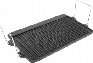 Patelnia KRISBERG Płyta żeliwna grillowa na ognisko Krisberg KB 2643 dwustronna patelnia na ruszt z uchwytami 2