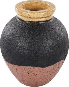 Beliani Wazon dekoracyjny z terakoty 31 cm czarno-różowy DAULIS 2