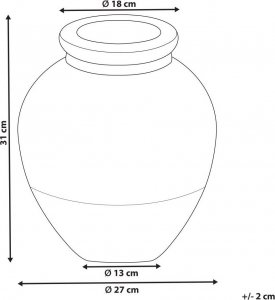 Beliani Wazon dekoracyjny z terakoty 31 cm czarno-różowy DAULIS 6