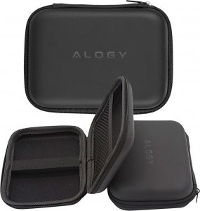 Alogy Etui duże zapinane pudełko pokrowiec Alogy Protect uniwersalne na akcesoria słuchawki kabel ładowarkę Czarne 1