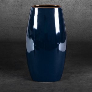 Eurofirany Wazon dekoracyjny ceramiczny MORA 19X12X35 granatowy 2