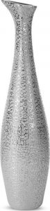 Eurofirany Wazon ceramiczny wysoki RISO 15X15X60 srebrny 1