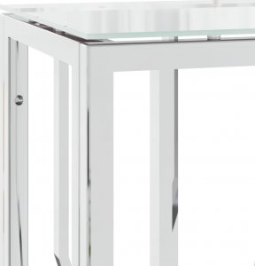 vidaXL Stolik konsolowy, 70x30x70 cm, stal nierdzewna i szkło 5