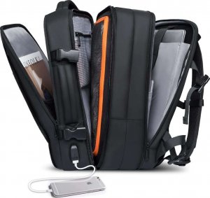 4kom.pl Plecak podróżny Bange BackPack biznesowy plecak rozszerzalny Torba pojemna do laptopa 17.3" z portem USB Czarny 1