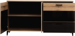 BogFran Komoda duża z szufladami czarna połysk ARIS AS3 3