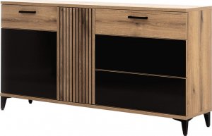 BogFran Komoda duża z szufladami czarna połysk ARIS AS3 5