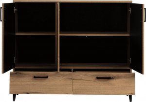 BogFran Komoda z szufladami dąb czarna połysk ARIS AS4 3