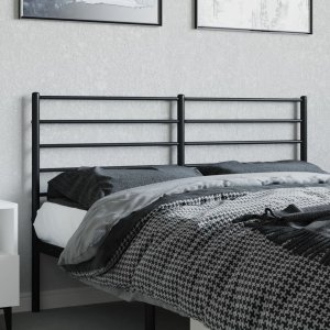 vidaXL Metalowe wezgłowie, czarne, 120 cm 3