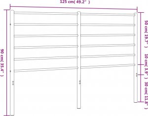 vidaXL Metalowe wezgłowie, czarne, 120 cm 7