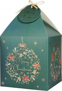 Pudełko na prezent, świąteczne, 11x11 cm, 4 szt., zielone 1