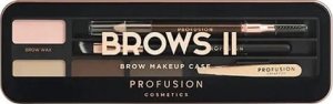 PROFUSION_SET Brows 2 Makeup Case Display cienie do brwi + kredka do brwi + pędzelek + pęseta 1