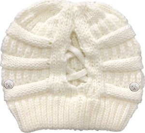 Modi Home Czapka zimowa na kucyk - biała 4