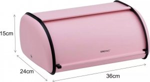 Chlebak KingHoff Chlebak metalowy KINGHoff 1756 pojemnik na pieczywo stalowy różowy 2