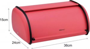 Chlebak KingHoff Chlebak metalowy KINGHoff 1753 pojemnik na pieczywo stalowy czerwony 2