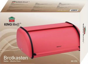 Chlebak KingHoff Chlebak metalowy KINGHoff 1753 pojemnik na pieczywo stalowy czerwony 3