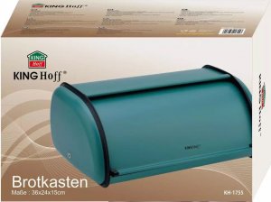 Chlebak KingHoff Chlebak metalowy KINGHoff 1755 pojemnik na pieczywo stalowy turkusowy 2