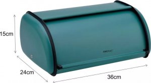 Chlebak KingHoff Chlebak metalowy KINGHoff 1755 pojemnik na pieczywo stalowy turkusowy 3