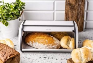 Chlebak KingHoff Chlebak metalowy KINGHoff 1752 pojemnik na pieczywo stalowy biały 2