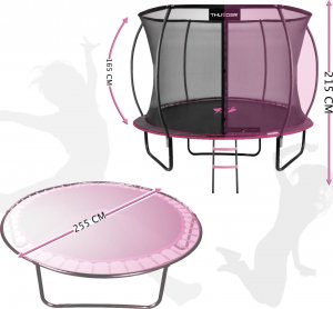 Trampolina ogrodowa Thunder Trampolina ogrodowa do skakania THUNDER INSIDE ULTRA 8FT PINK 2