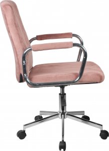 Krzesło biurowe Fabryka Mebli Akord Krzesło welurowe obrotowe FD-24 - Różowe 2