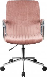 Krzesło biurowe Fabryka Mebli Akord Krzesło welurowe obrotowe FD-24 - Różowe 3