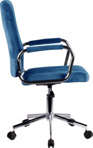 Krzesło biurowe Fabryka Mebli Akord Krzesło welurowe obrotowe FD-24 - Granatowy 2