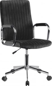 Krzesło biurowe Fabryka Mebli Akord Krzesło welurowe obrotowe FD-24 - Czarne 1