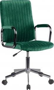 Krzesło biurowe Fabryka Mebli Akord Krzesło welurowe obrotowe FD-24 - Butelkowa Zieleń 1