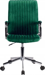 Krzesło biurowe Fabryka Mebli Akord Krzesło welurowe obrotowe FD-24 - Butelkowa Zieleń 5